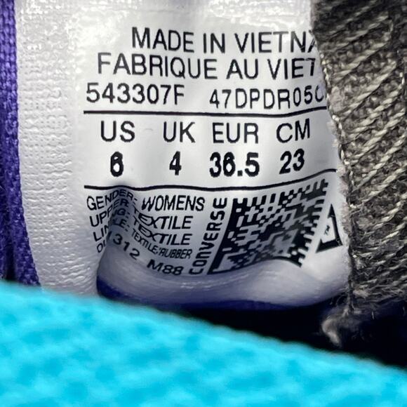 Converse Chuck Taylor All Star Hi Shoes Womens 6 Foldover Black Casual Skate - Picture 8 of 8